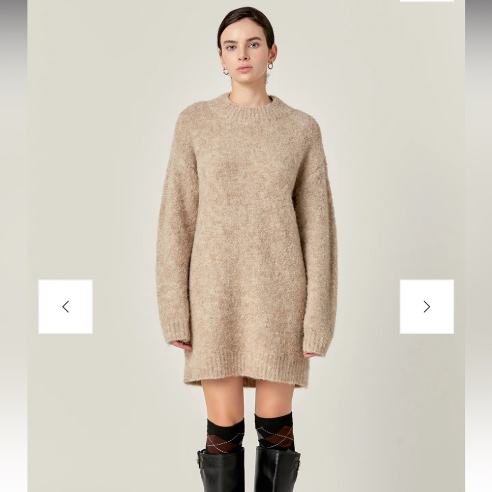 English Factory | Cozy Crewneck Long Sleeve Sweater Dress (NWT)